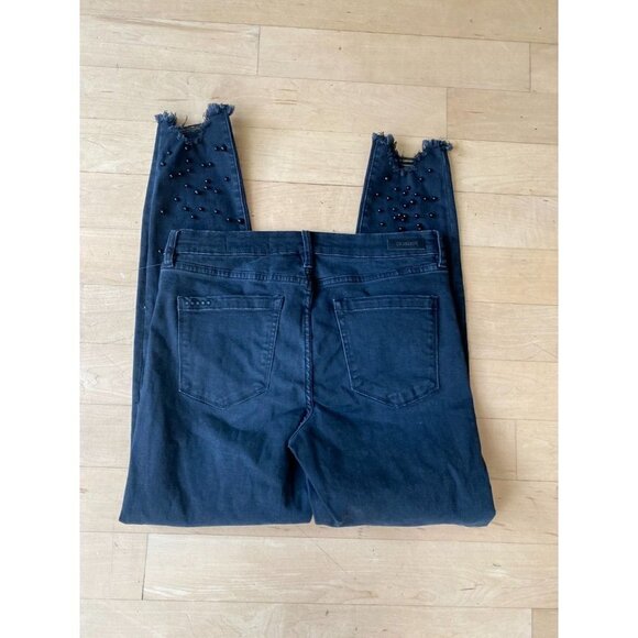 BLANKNYC Bnwot Pearl Embellished Raw Hem Skinny Jeans Sz 31 - Picture 6 of 8